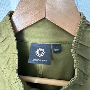 Olive Green Women's Jacket 3/4 sleeves